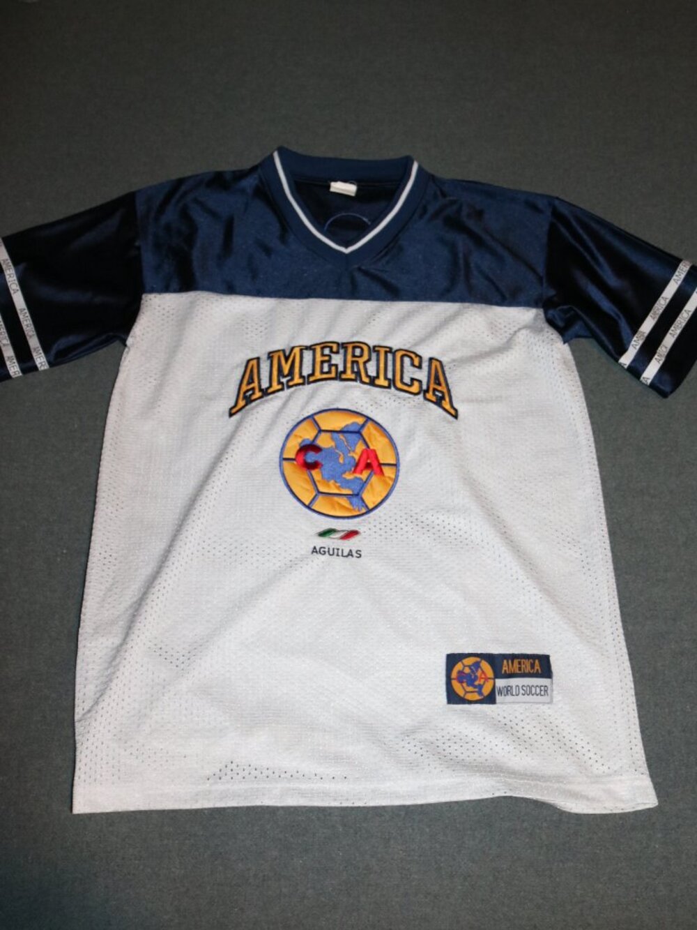 Club America Jersey Mens Medium Blue World Soccer Shirt Las Aguilas Mexico City